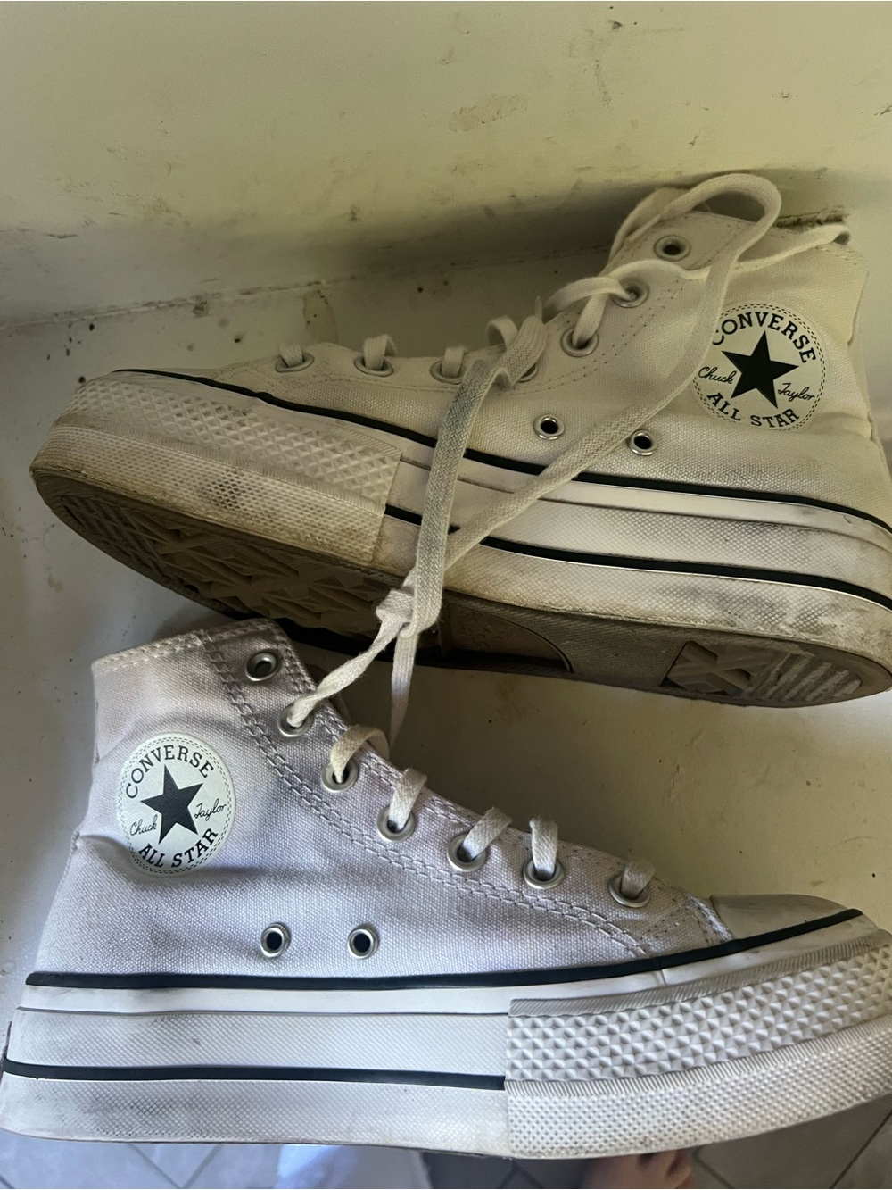 Converse White Platform High Top Sneakers